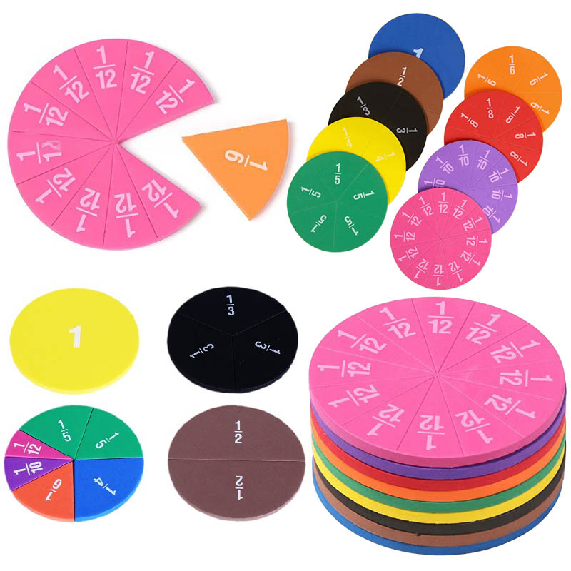 Party Games School - 9CM Size Colorful Round Shape Fractions