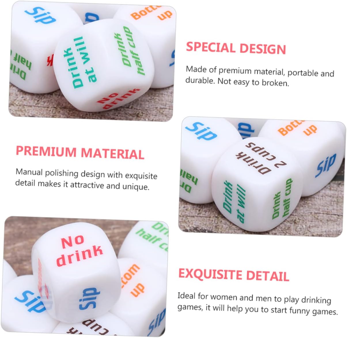 12Pcs Drinking Dice Rolling De - Party Games Bachelorette recension och pris