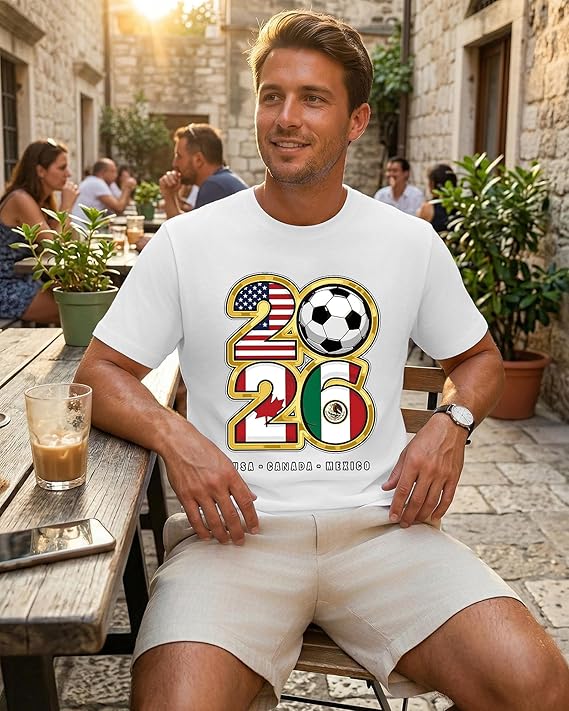 2026 Soccer Fan T-Shirt Men US - Party Games Usa recension och pris