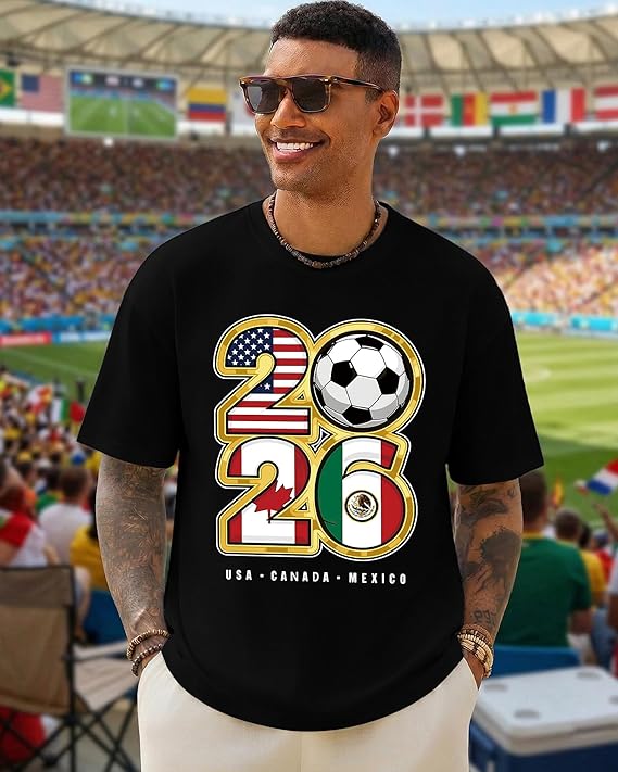 2026 Soccer Fan T-Shirt Men US - Party Games Usa recension och pris