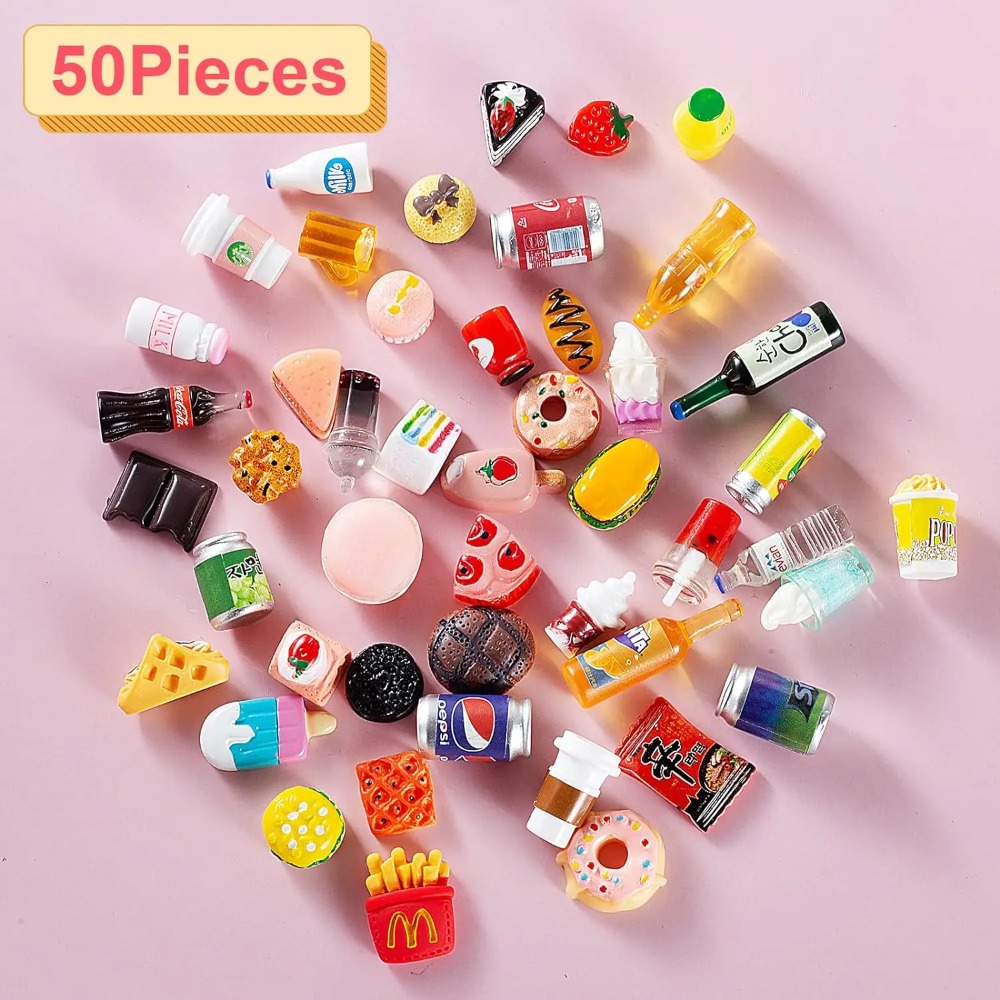 50Pcs Miniature Food Drink Bot - Party Games You Can Play recension och pris