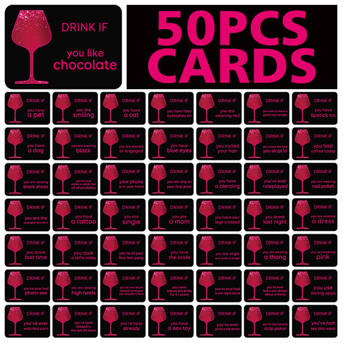 50pcs Bachelorette Party Drink - Party Games Bachelorette recension och pris