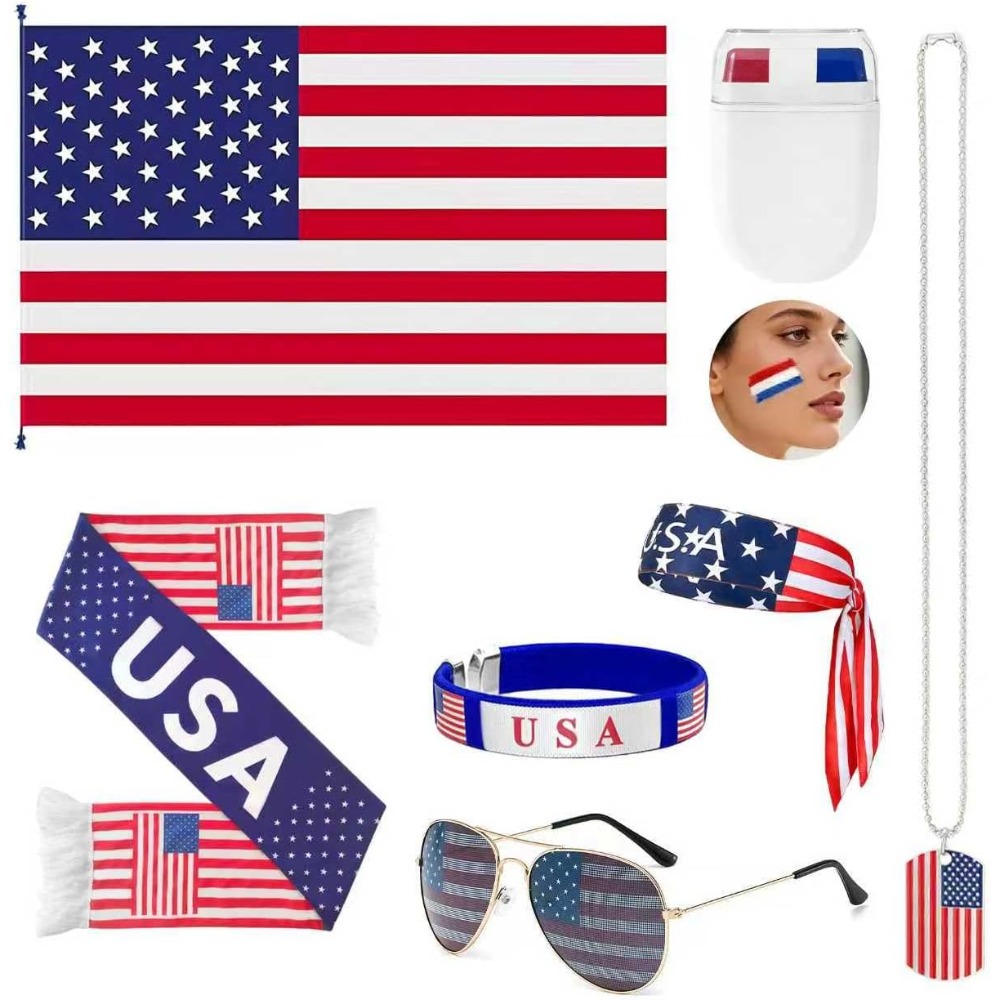 2026 USA Fan Kit Patriotic Sup - Party Games Usa recension och pris