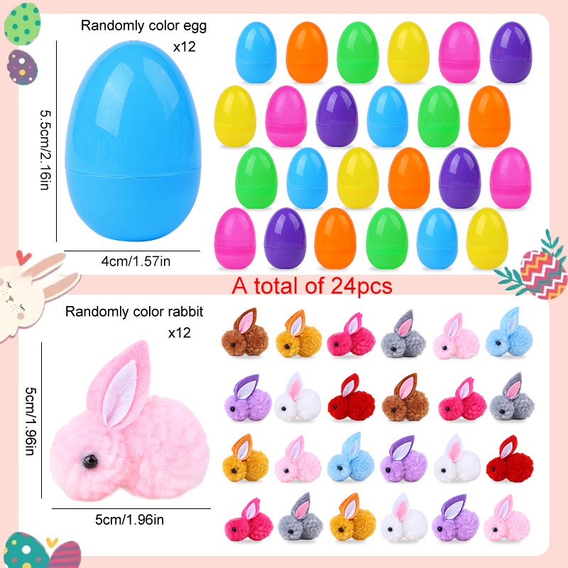 24Pcs Cute Easter Egg with Rab - Party Games Egg recension och pris